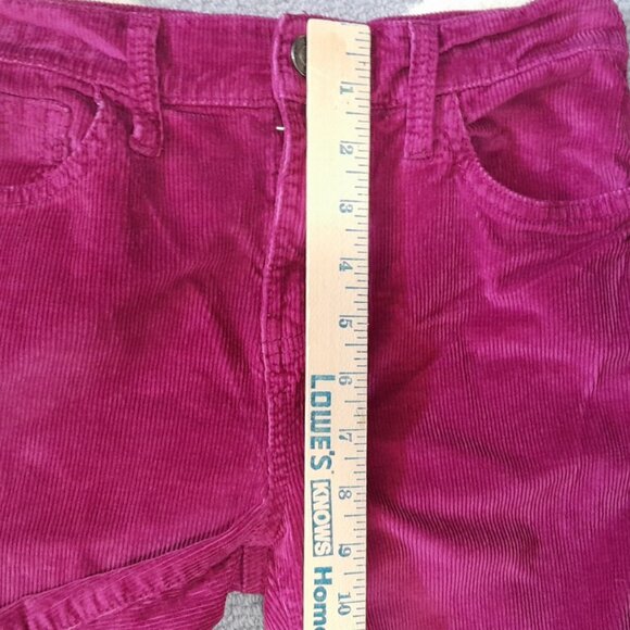 Current/Elliott High Waist Stiletto Cords In Aster Size 26 Magenta Crop Skinny - Picture 6 of 12